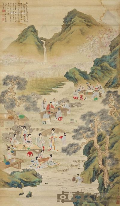 蓝瑛 文会图 173×98cm