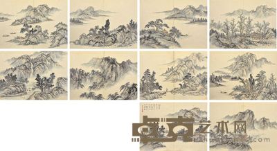 张之万 山水 42×30cm×10