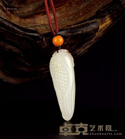 枣红皮白玉籽料“富甲天下”挂件 长3.82×宽1.35×高1.03cm；重7.2g