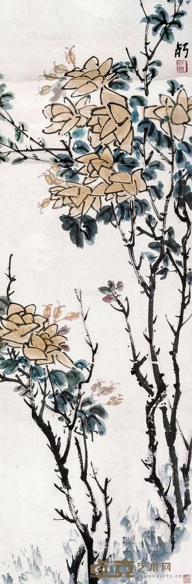 陈师曾 花卉 100×33cm