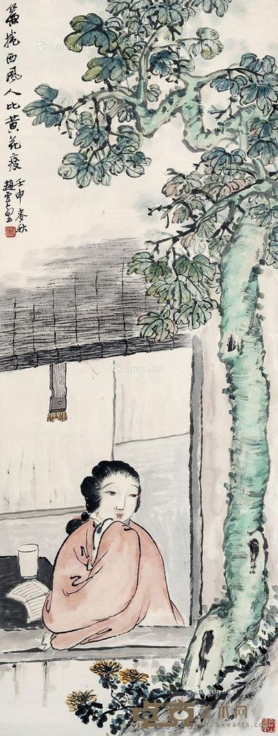 赵云壑 仕女 106×40cm