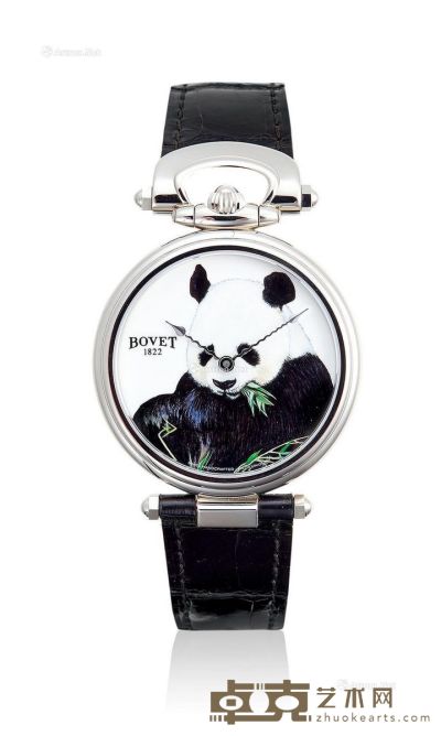 播威18K白金珐琅彩绘熊猫腕表 