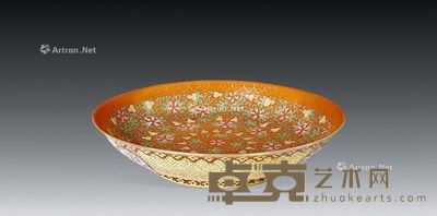 粉彩缠枝莲葫芦喜福禄寿纹碟 宽17.5cm