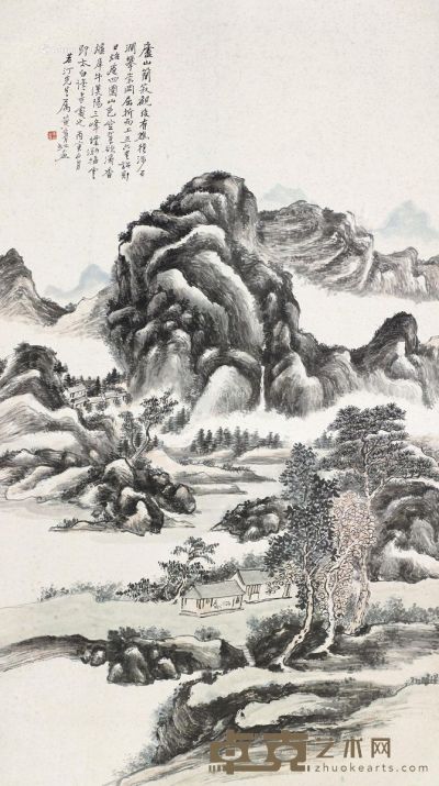 黄宾虹 庐山雅居图 148×81cm