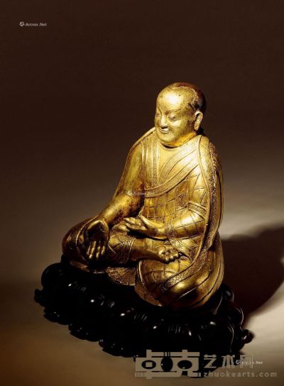 15世纪 铜鎏金帕木竹巴·多吉杰布像 高18cm