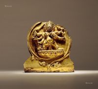 15世纪 铜鎏金佛饰板（丹萨替风格）
