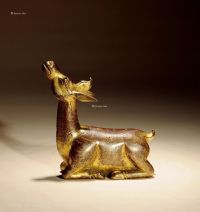 18世纪 铜鎏金卧鹿