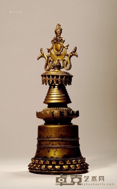 18世纪 铜噶当塔 高39cm
