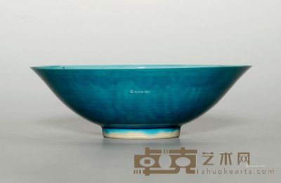 清初 孔雀绿釉斗笠碗 直径20cm
