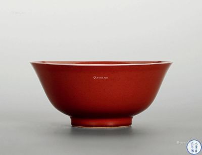 清雍正 年红釉碗