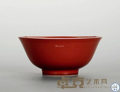 清雍正 年红釉碗 直径18cm