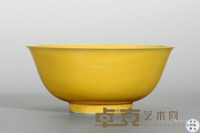 明弘治 黄釉宫碗 直径19cm
