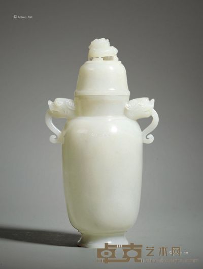 民国 白玉盖瓶 高21.5cm