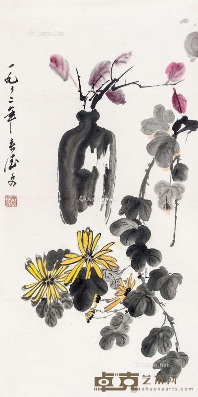 吴德文 花卉 69×34cm