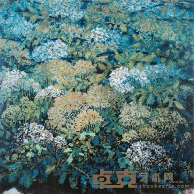 谭兴渠 花卉 72×72cm