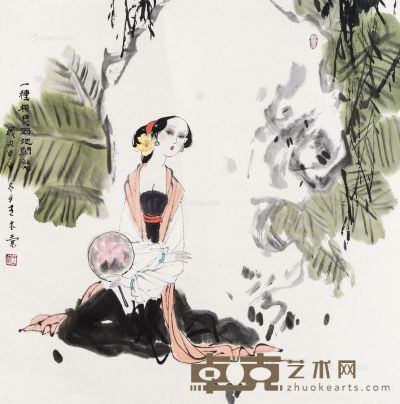 王木兰 仕女 68×67cm