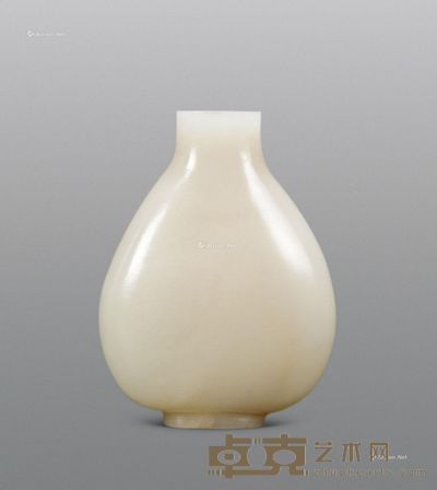 清 白玉鼻烟壶 6.2×4.7×2.5cm