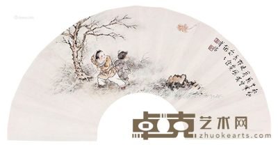 扇面人物 画心 设色纸本 62×21cm