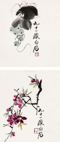 印画花卉 （二幅）