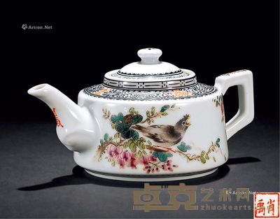 粉彩紫绶金章壶 长16.4cm;高7.9cm