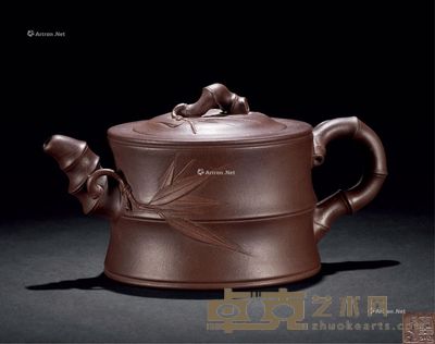 季益顺作 竹段壶 长19.0cm；高8.4cm