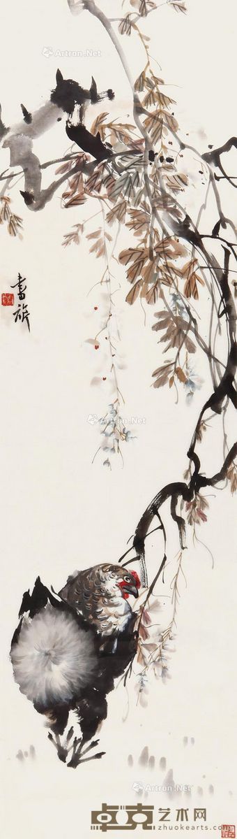 张书旂 天鸡图 110×31cm