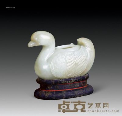 和田白玉鹅洗 (一件) 长12.5cm