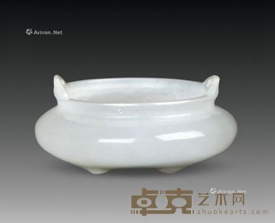 清 白玉琴炉 (一件) 直径4.3cm