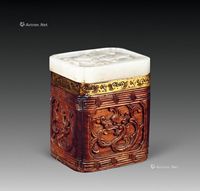 木刻龙纹玉盖香盒 （一件）