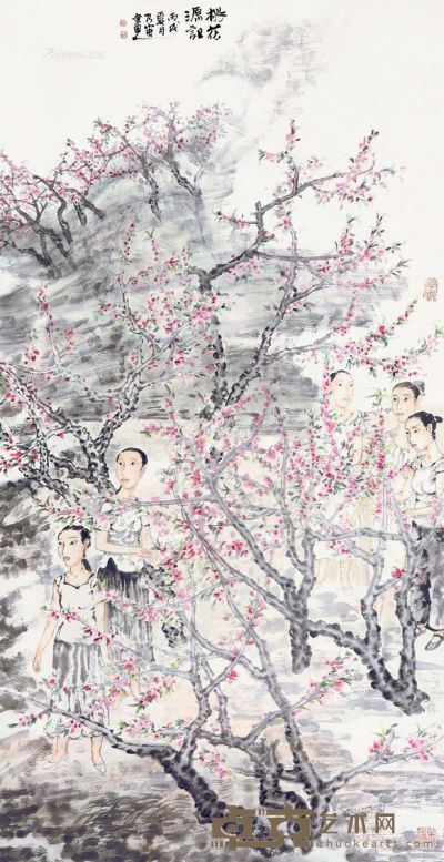 李乃宙 桃花源记 138×68cm