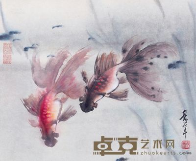 欧豪年 金鱼 32×39cm