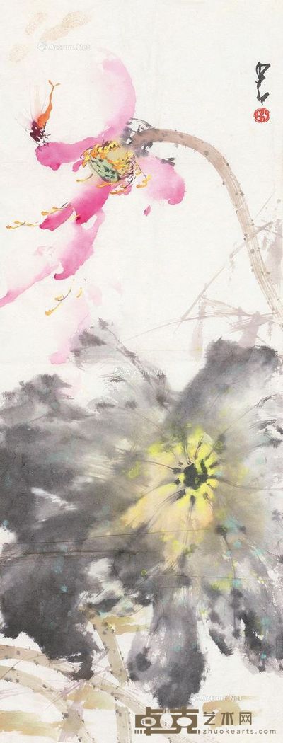 赵少昂 荷蜓 84×30cm