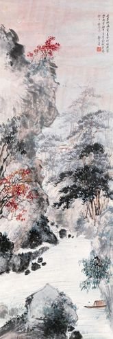 郑午昌 秋山舟游