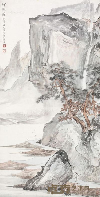 黑伯龙 行旅图 134×67.5cm