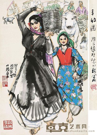 史国良 丰收图 68×45cm