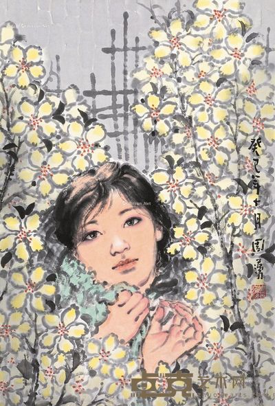周涌 花间少女 85×57cm