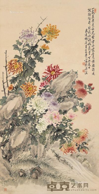 王义平 菊花 161×81cm