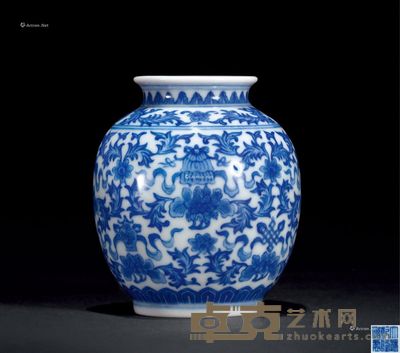 清乾隆 青花八吉祥纹小罐 直径4.6cm；高8.8cm