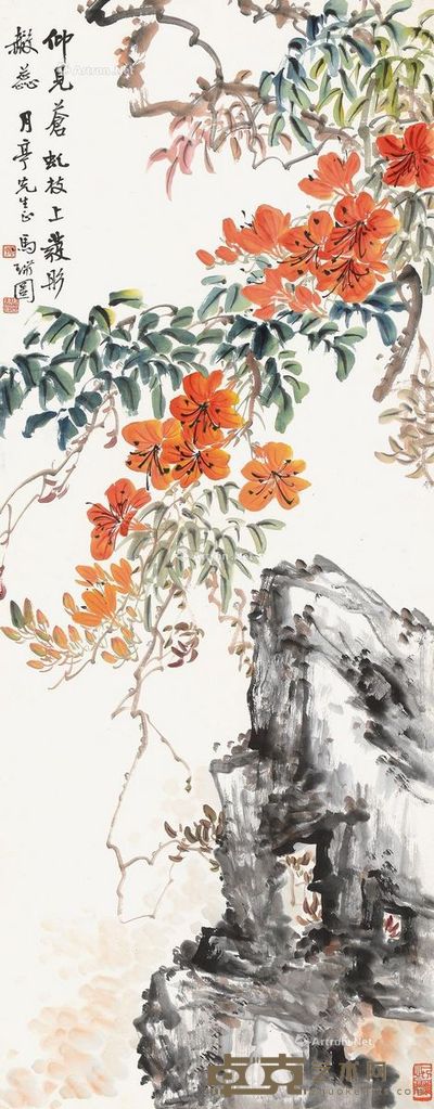 马万里 苍虬凌霄 122×48cm