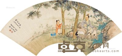 叶曼叔 倪迂行乐 18.5×51.5cm