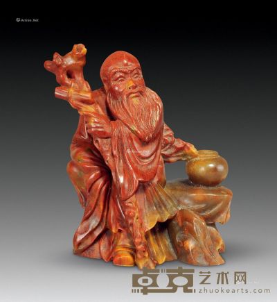 近现代 姜海清雕老寿星摆件 6×4×8.5cm