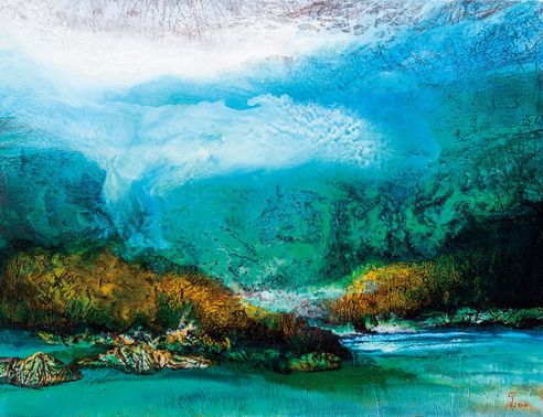 詹金水 深秋晨雾 油彩 画布
