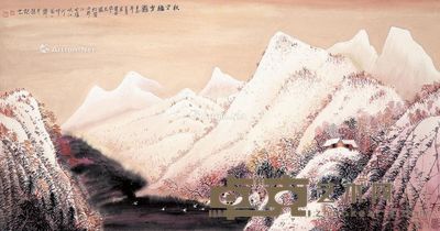 朵尔基 秋空秋雪图 136×68cm