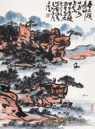 龚光万 春上溪边草日弄 85×64cm