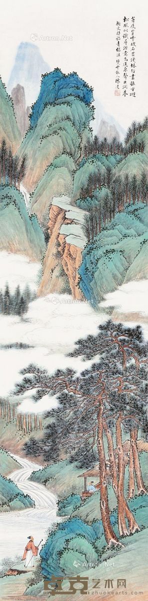 陈达 策杖寻源 136×33cm