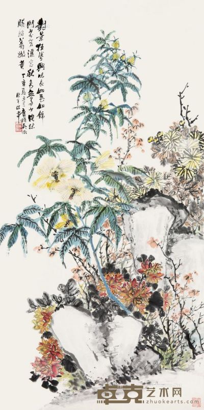 吴徵 芬芳斗艳 104×51cm