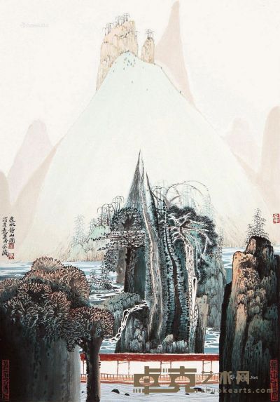 薛亮 逸水静山图 49×35cm