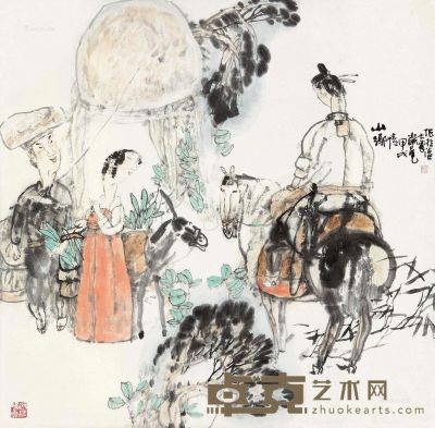 施大畏 山乡情 67×67cm