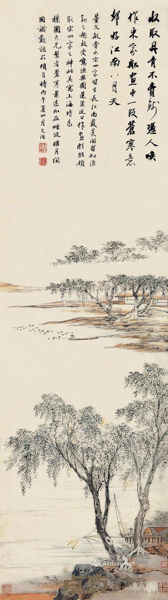 潘恭寿 烟波垂钓 114×32cm