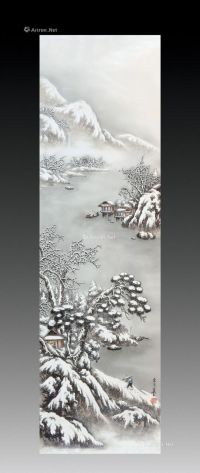 余文襄 雪景瓷板